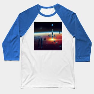 Interplanetary Spaceport Baseball T-Shirt